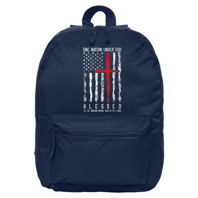 Patriotic Christian Blessed One Nation Under God 4th Of July 16 in Basic Backpack