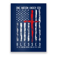 Patriotic Christian Blessed One Nation Under God 4th Of July Poster