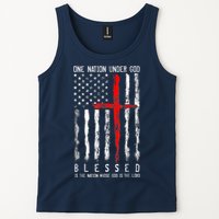 Patriotic Christian Blessed One Nation Under God 4th Of July Tank Top