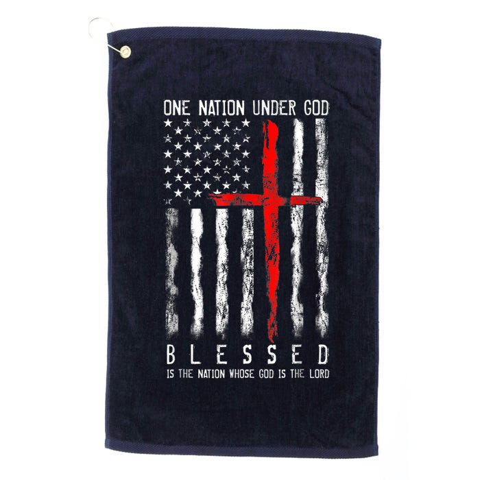 Patriotic Christian Blessed One Nation Under God 4th Of July Golf Towel