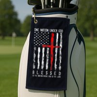 Patriotic Christian Blessed One Nation Under God 4th Of July Golf Towel