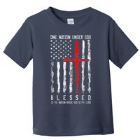 Patriotic Christian Blessed One Nation Under God 4th Of July Toddler T-Shirt