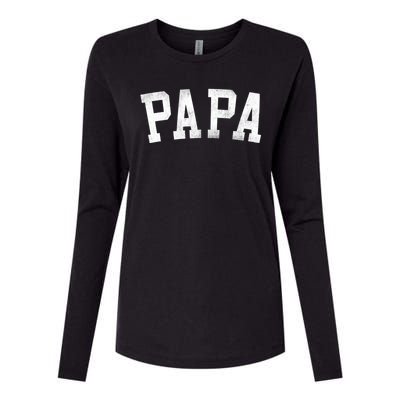 Papa Classic Bold Font FatherS Day Papa Womens Cotton Relaxed Long Sleeve T-Shirt