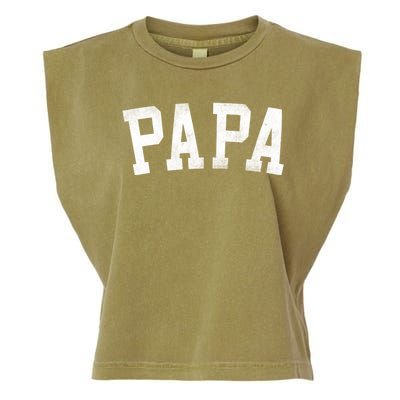 Papa Classic Bold Font FatherS Day Papa Garment-Dyed Women's Muscle Tee