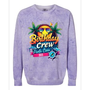 Punta Cana Birthday Trip Matching Group 2025 Vacation 2025 Colorblast Crewneck Sweatshirt