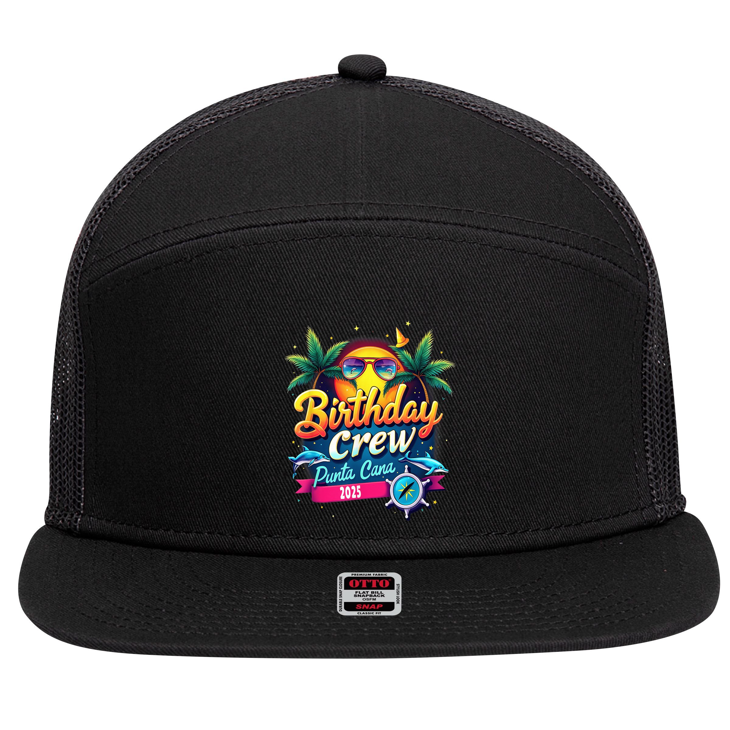 Punta Cana Birthday Trip Matching Group 2025 Vacation 2025 7 Panel Mesh Trucker Snapback Hat