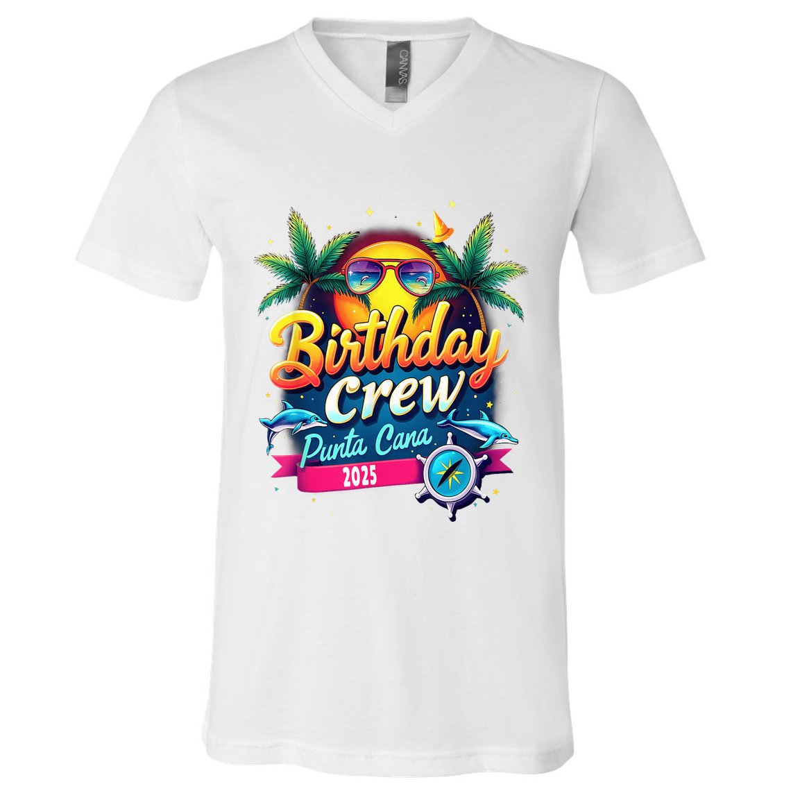 Punta Cana Birthday Trip Matching Group 2025 Vacation 2025 V-Neck T-Shirt