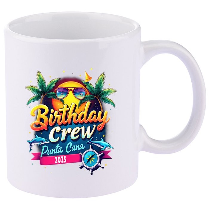 Punta Cana Birthday Trip Matching Group 2025 Vacation 2025 11oz C Handle Ceramic Mug