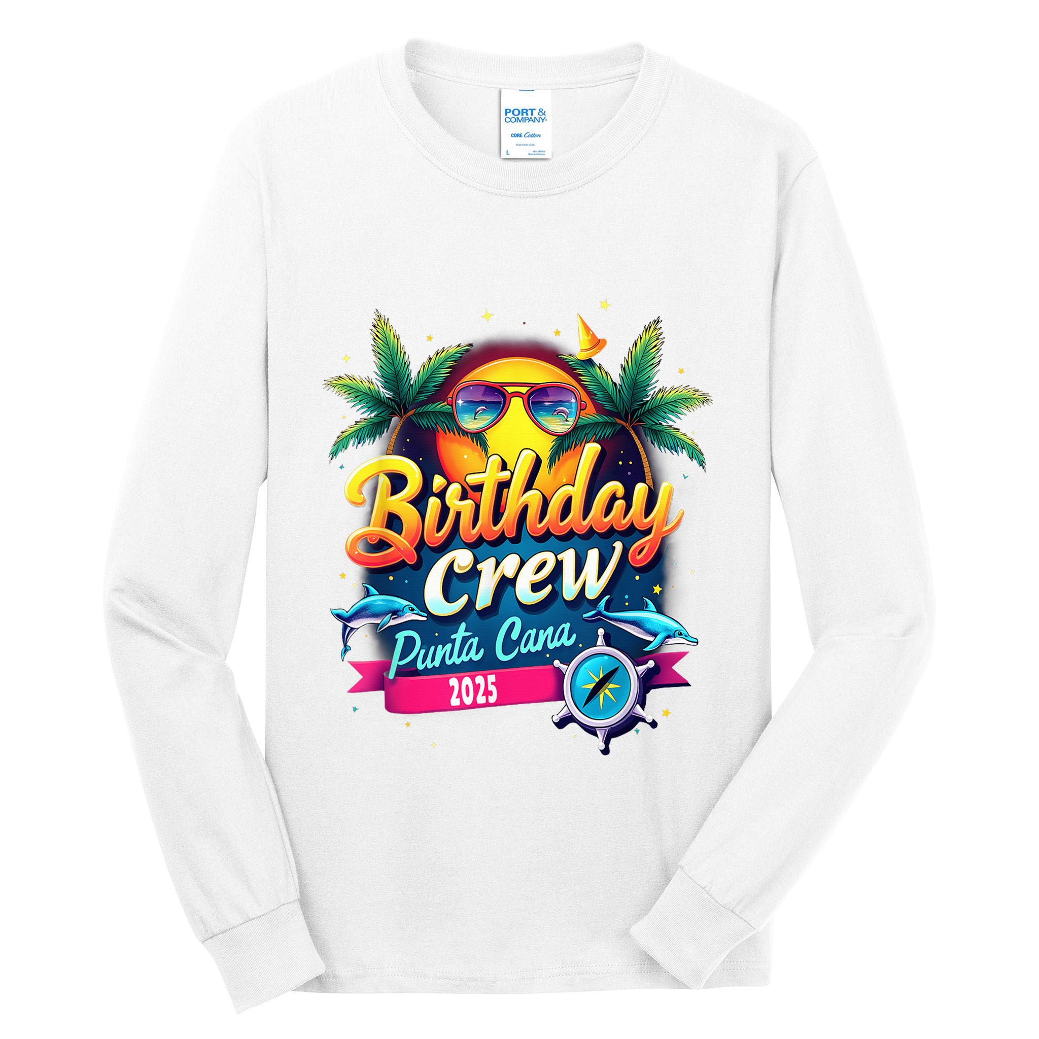 Punta Cana Birthday Trip Matching Group 2025 Vacation 2025 Tall Long Sleeve T-Shirt