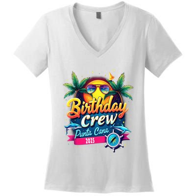 Punta Cana Birthday Trip Matching Group 2025 Vacation 2025 Women's V-Neck T-Shirt