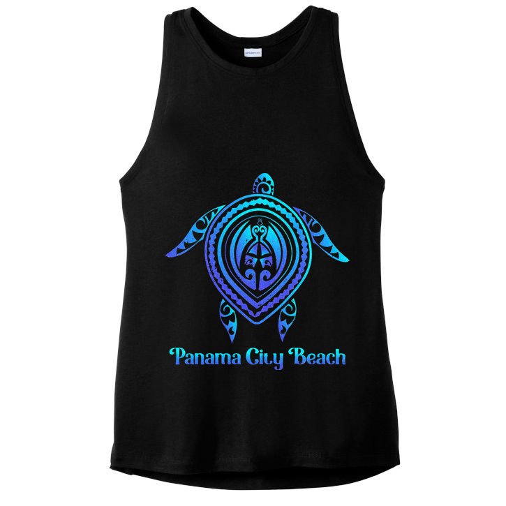 Panama City Beach Florida Souvenirs Tropical Blue Sea Turtle Ladies PosiCharge Tri-Blend Wicking Tank
