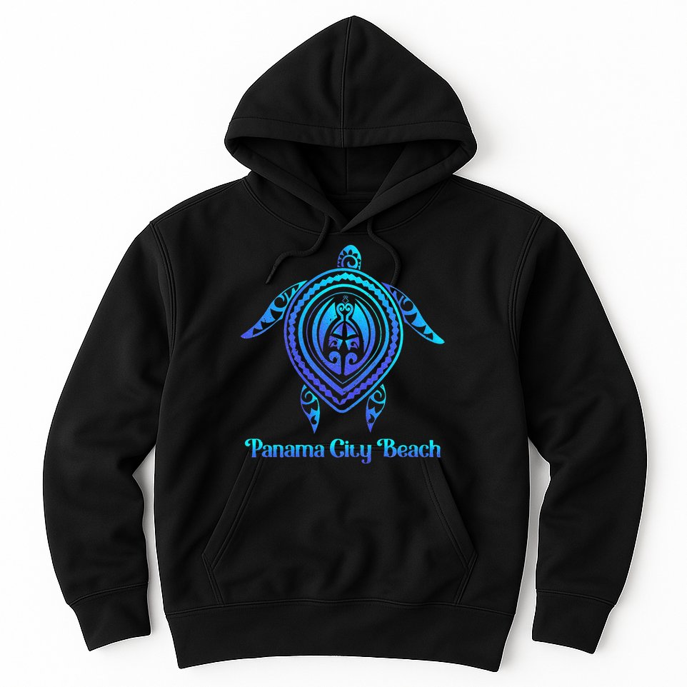 Panama City Beach Florida Souvenirs Tropical Blue Sea Turtle Hoodie
