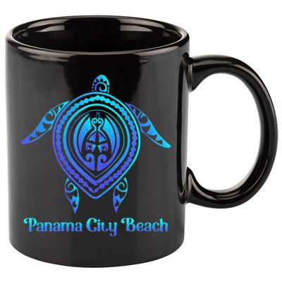 Panama City Beach Florida Souvenirs Tropical Blue Sea Turtle 11oz C Handle Ceramic Mug