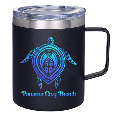 Panama City Beach Florida Souvenirs Tropical Blue Sea Turtle 12oz Stainless Steel Coffee Mug