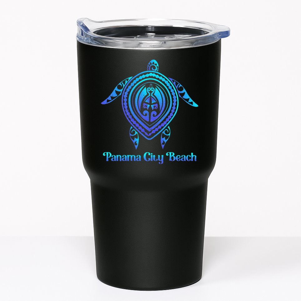 Panama City Beach Florida Souvenirs Tropical Blue Sea Turtle Tumbler