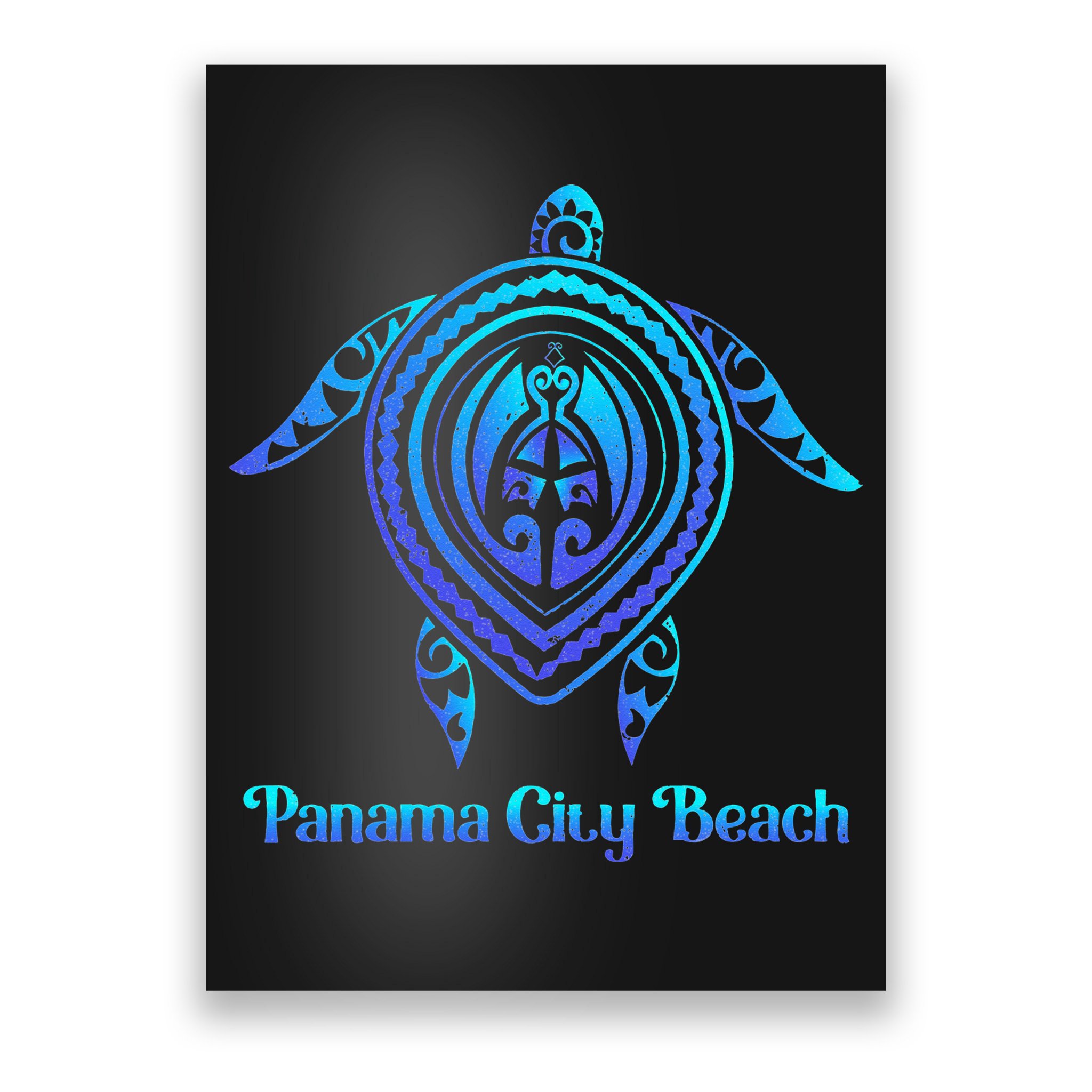 Panama City Beach Florida Souvenirs Tropical Blue Sea Turtle Poster