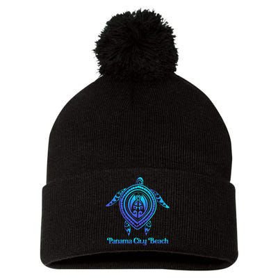 Panama City Beach Florida Souvenirs Tropical Blue Sea Turtle Pom Pom 12in Knit Beanie