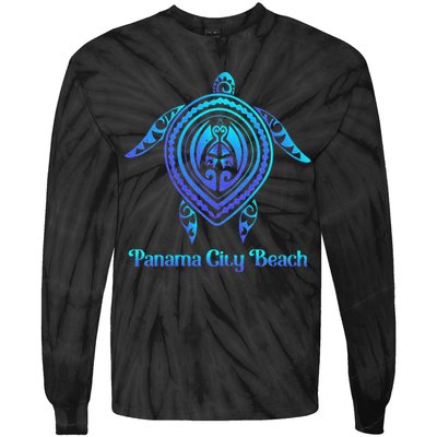 Panama City Beach Florida Souvenirs Tropical Blue Sea Turtle Tie-Dye Long Sleeve Shirt