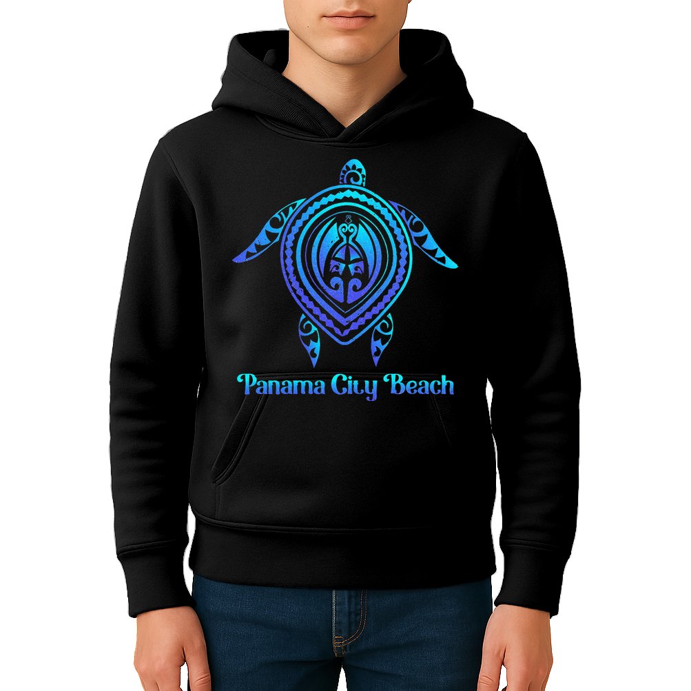 Panama City Beach Florida Souvenirs Tropical Blue Sea Turtle Kids Hoodie