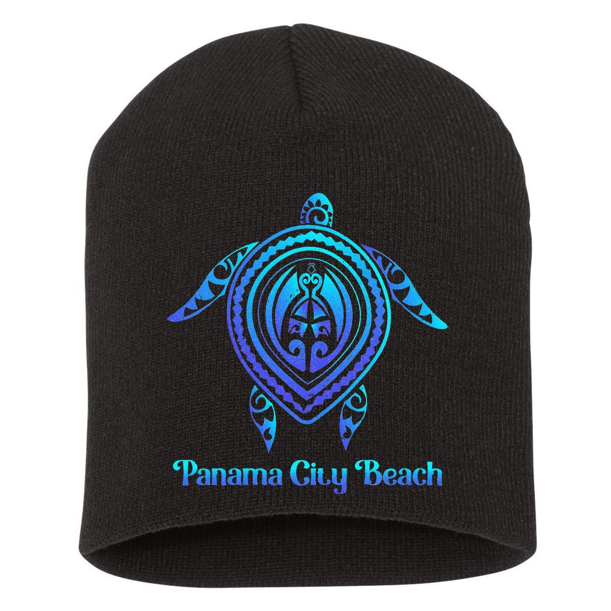 Panama City Beach Florida Souvenirs Tropical Blue Sea Turtle Short Acrylic Beanie