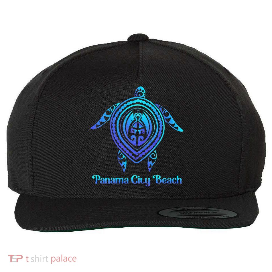 Panama City Beach Florida Souvenirs Tropical Blue Sea Turtle Wool Snapback Cap