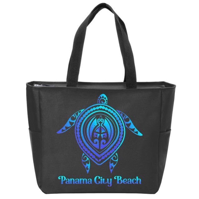 Panama City Beach Florida Souvenirs Tropical Blue Sea Turtle Zip Tote Bag