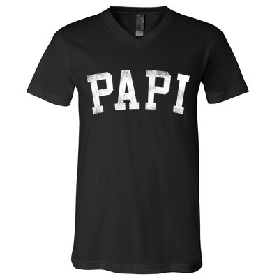 Papi Classic Bold Font Birthday Papi V-Neck T-Shirt