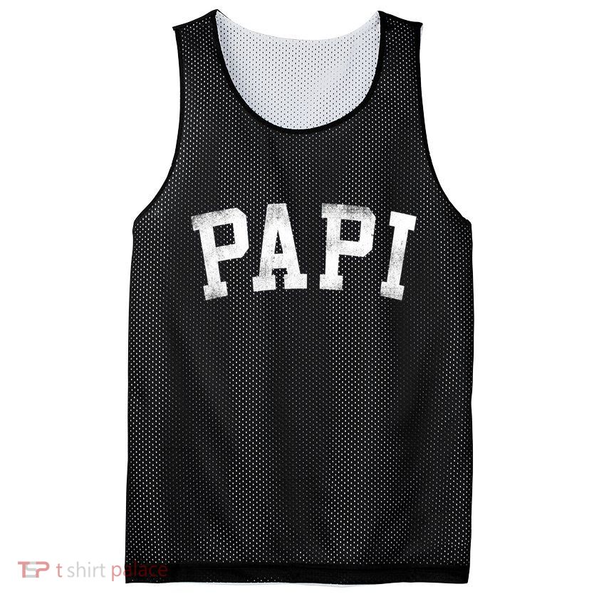 Papi Classic Bold Font Birthday Papi Mesh Reversible Basketball Jersey Tank