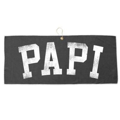 Papi Classic Bold Font Birthday Papi Large Microfiber Waffle Golf Towel