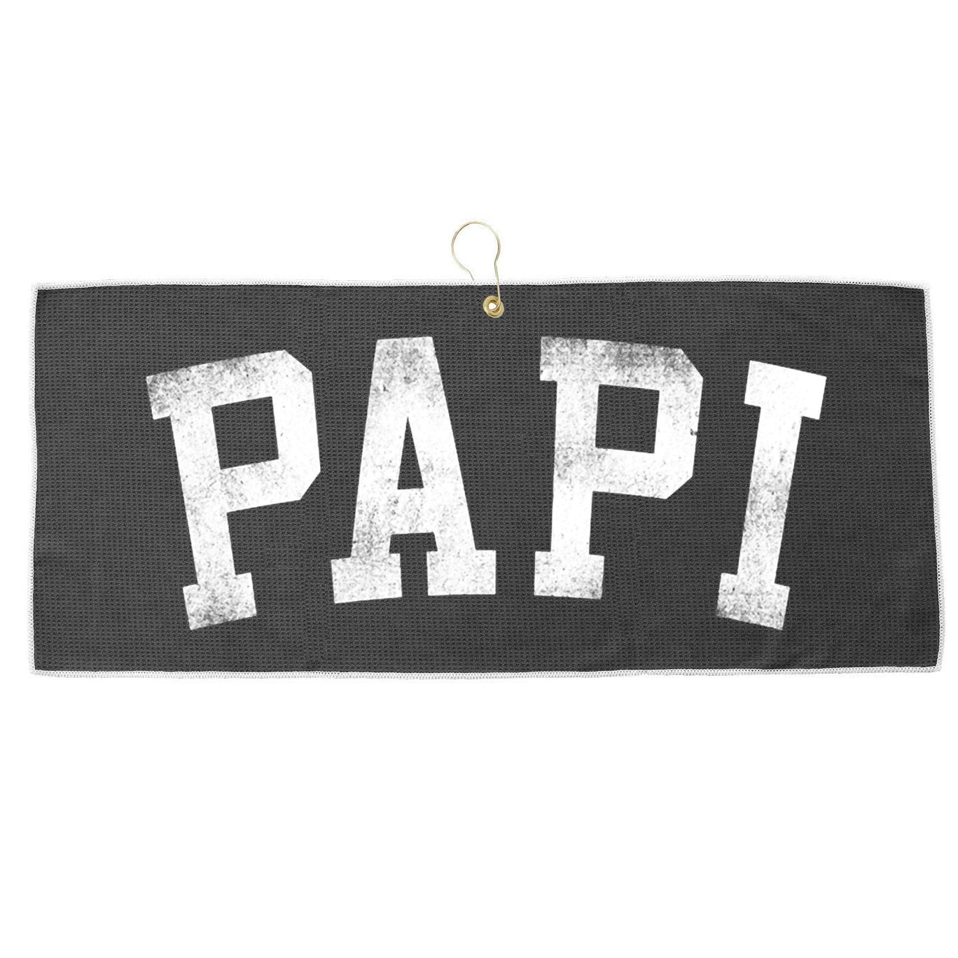 Papi Classic Bold Font Birthday Papi Large Microfiber Waffle Golf Towel