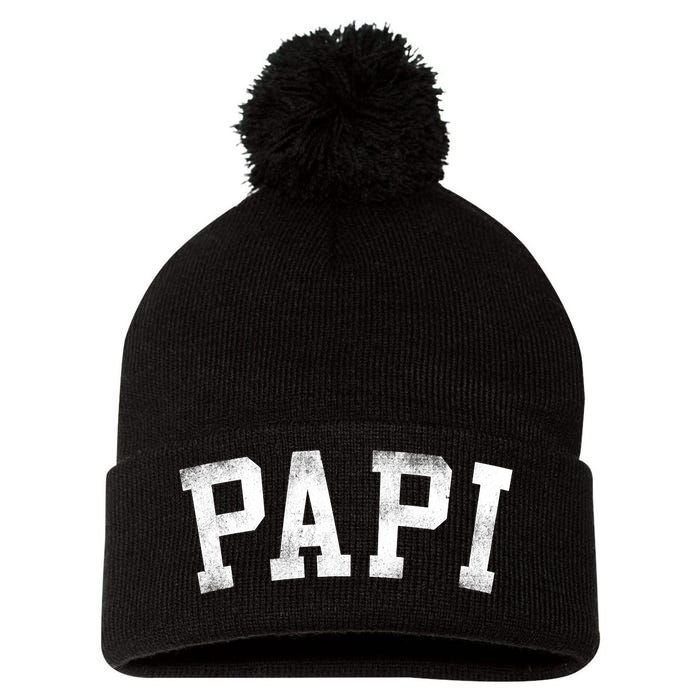 Papi Classic Bold Font Birthday Papi Pom Pom 12in Knit Beanie
