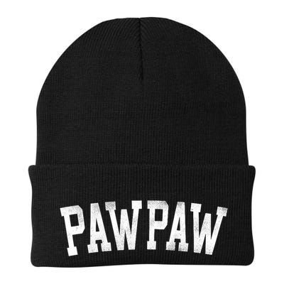 Pawpaw Classic Bold Font FatherS Day Pawpaw Raglan Baseball Beanie