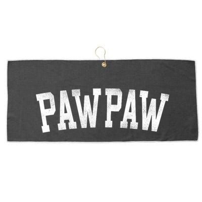 Pawpaw Classic Bold Font FatherS Day Pawpaw Raglan Baseball Large Microfiber Waffle Golf Towel