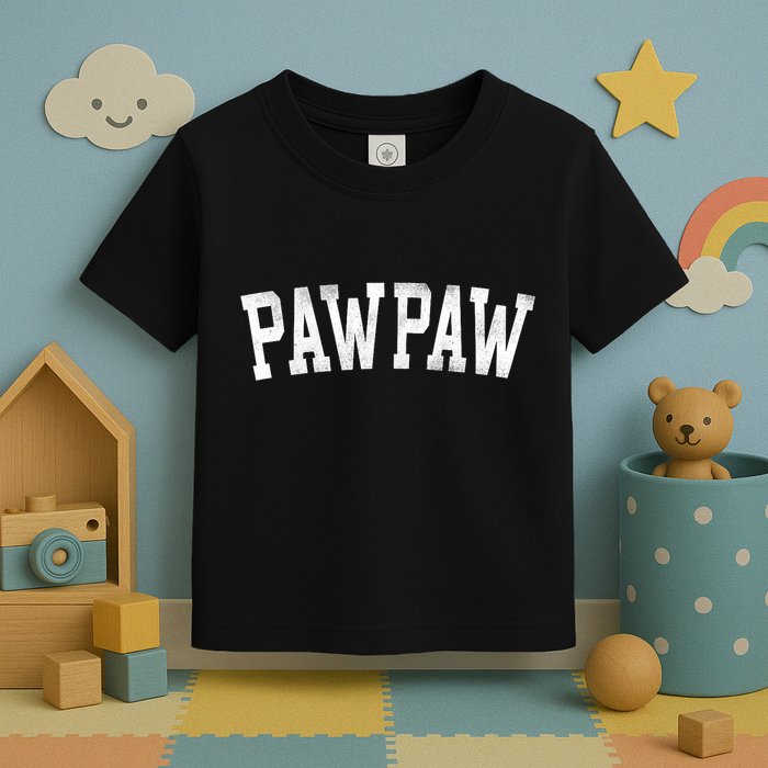 Pawpaw Classic Bold Font FatherS Day Pawpaw Raglan Baseball Toddler T-Shirt