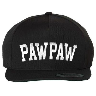 Pawpaw Classic Bold Font FatherS Day Pawpaw Raglan Baseball Wool Snapback Cap