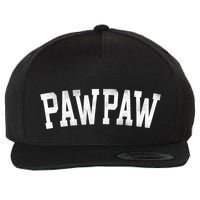 Pawpaw Classic Bold Font FatherS Day Pawpaw Raglan Baseball Wool Snapback Cap