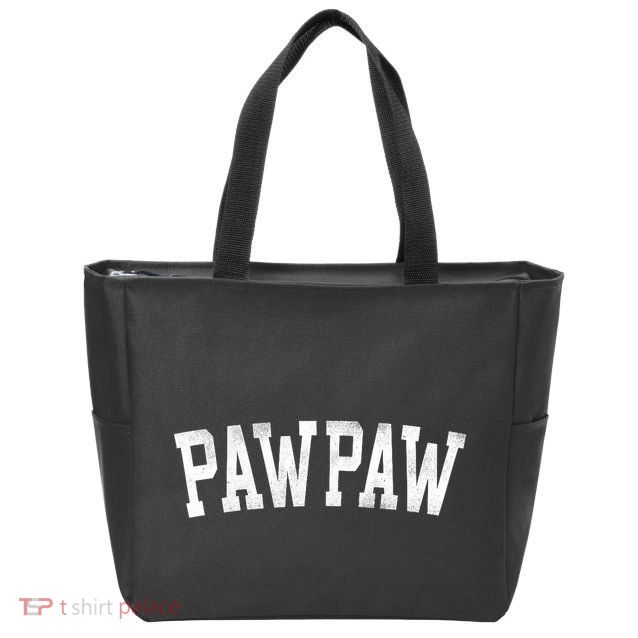 Pawpaw Classic Bold Font FatherS Day Pawpaw Raglan Baseball Zip Tote Bag