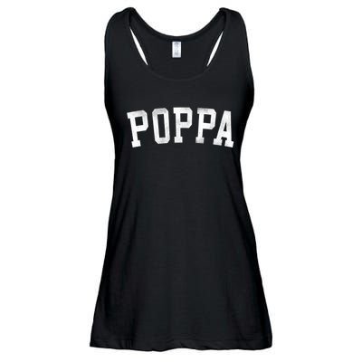 Poppa Classic Bold Font FatherS Day Poppa Ladies Essential Flowy Tank