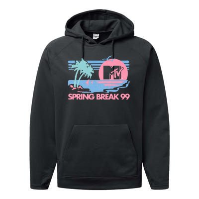 Pastel Colors Beach Spring Break Performance Fleece Hoodie