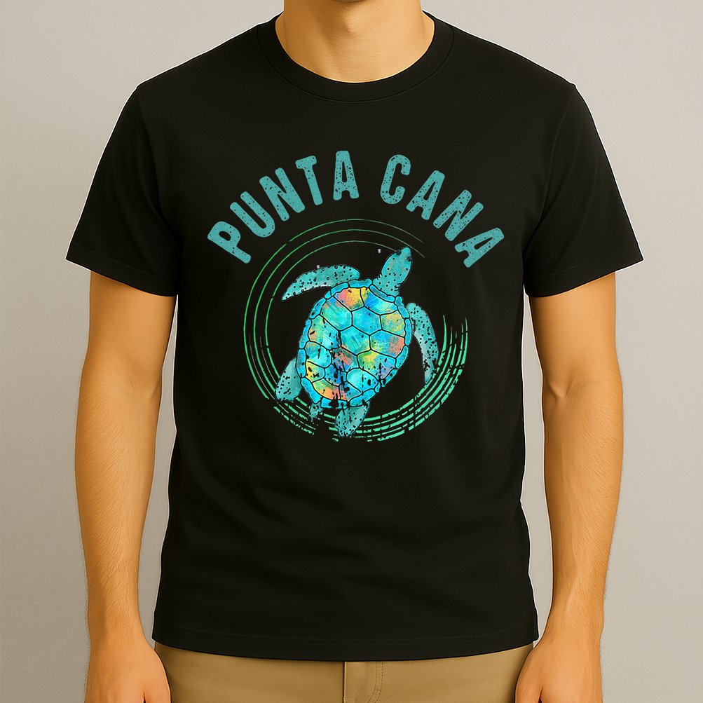 Punta Cana Beach Sea Turtle Illustration Gift T-Shirt