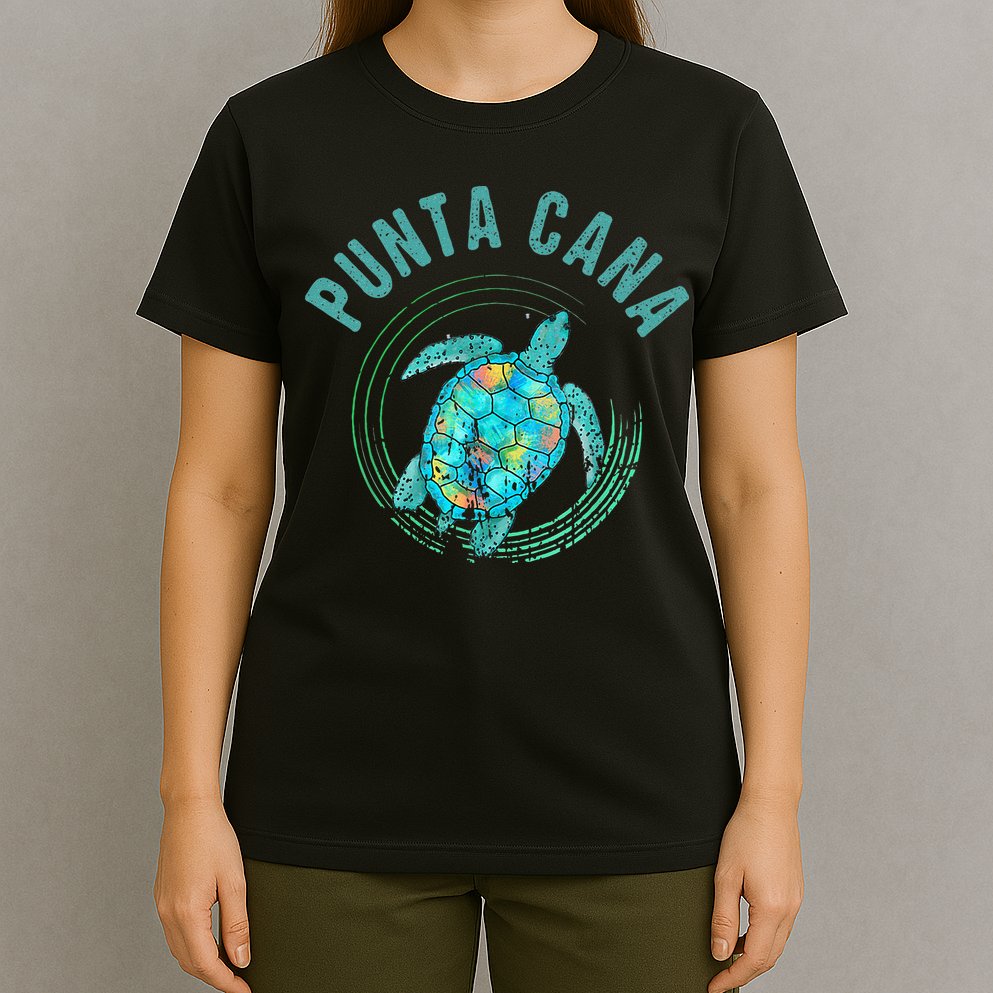 Punta Cana Beach Sea Turtle Illustration Gift T-Shirt