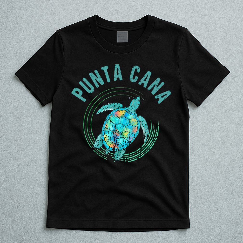 Punta Cana Beach Sea Turtle Illustration Gift T-Shirt