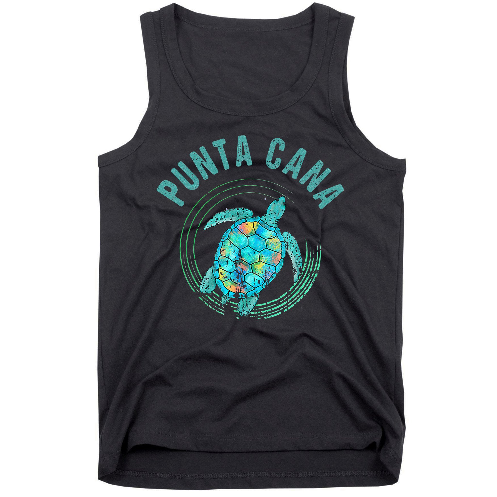 Punta Cana Beach Sea Turtle Illustration Gift Tank Top