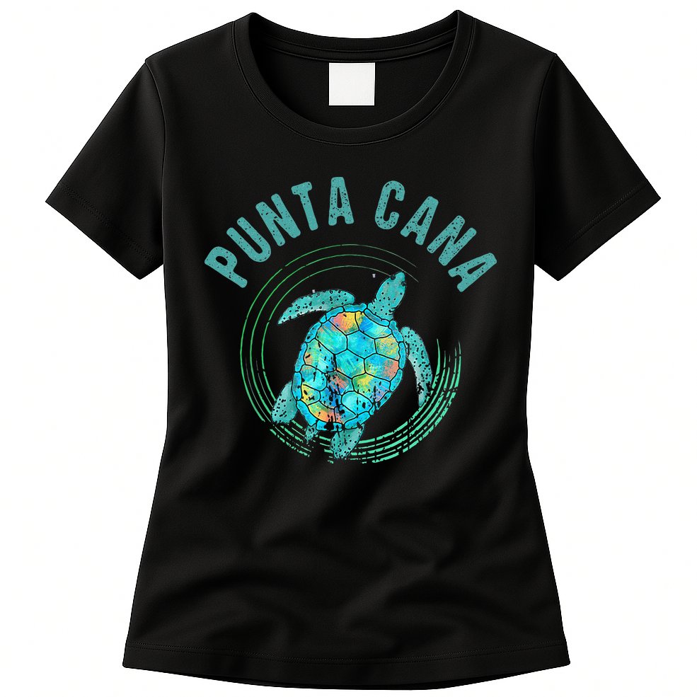Punta Cana Beach Sea Turtle Illustration Gift Womens T-Shirt