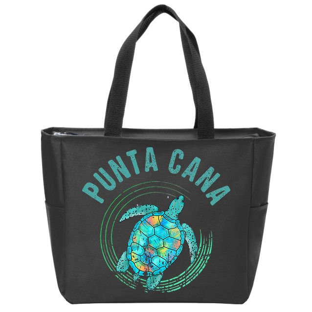 Punta Cana Beach Sea Turtle Illustration Gift Zip Tote Bag