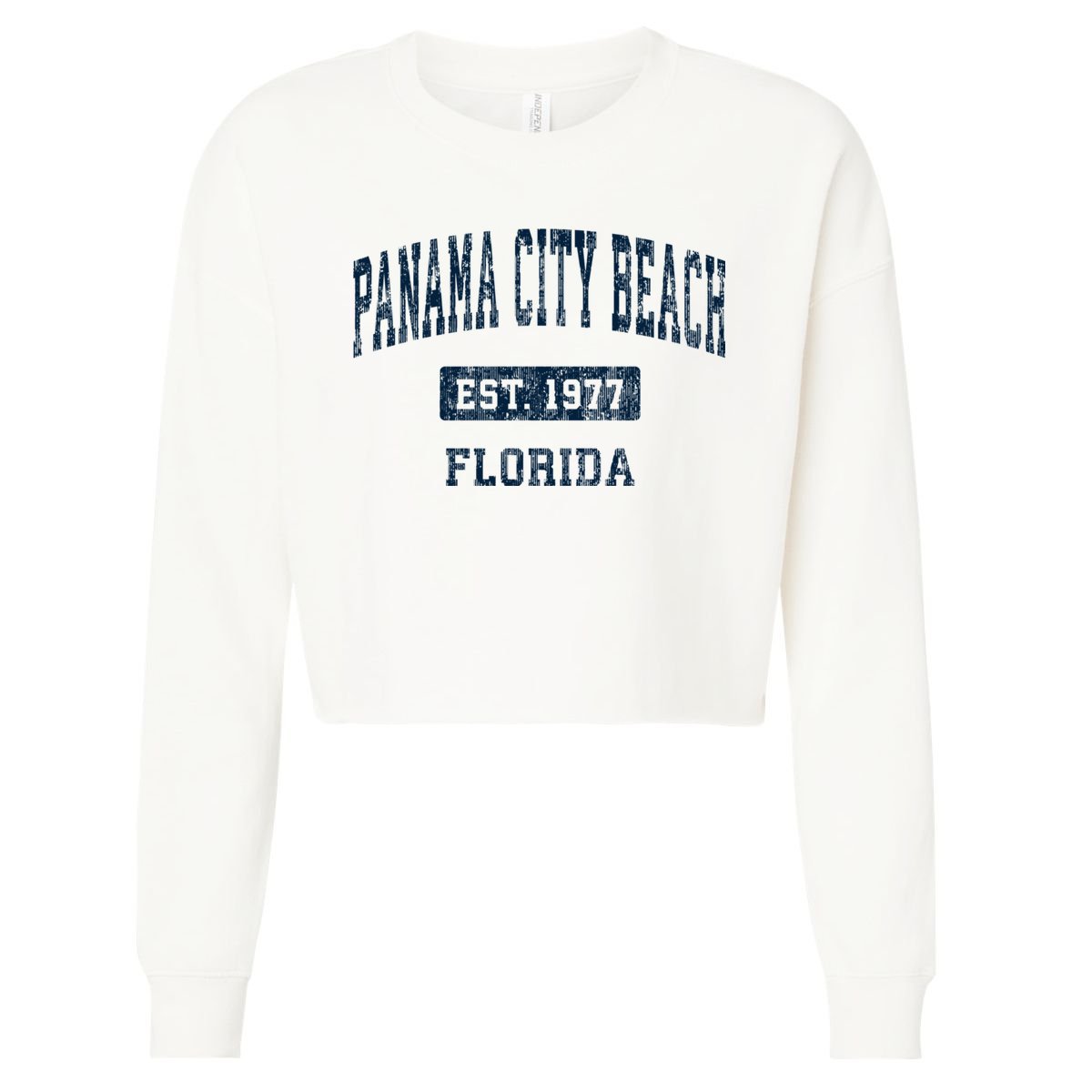 Panama City Beach Florida Fl Vintage Sports Cropped Pullover Crew