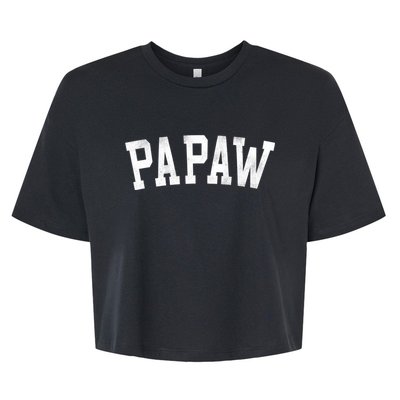 Papaw Classic Bold Font FatherS Day Papaw Bella+Canvas Jersey Crop Tee