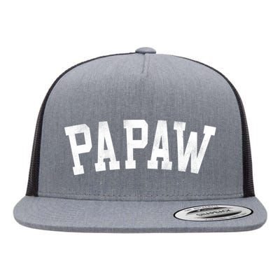 Papaw Classic Bold Font FatherS Day Papaw Flat Bill Trucker Hat