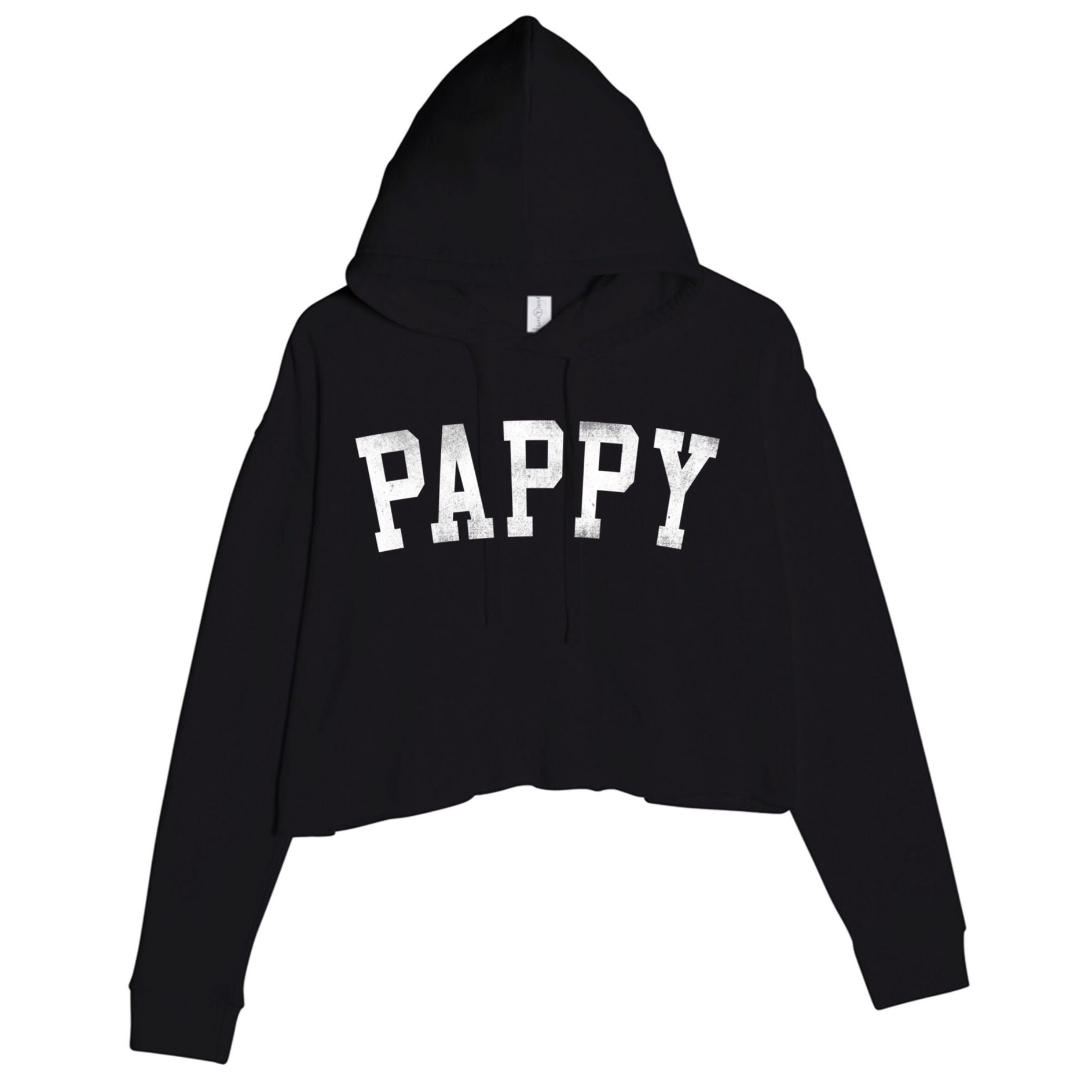 Pappy Classic Bold Font FatherS Day Pappy Crop Fleece Hoodie