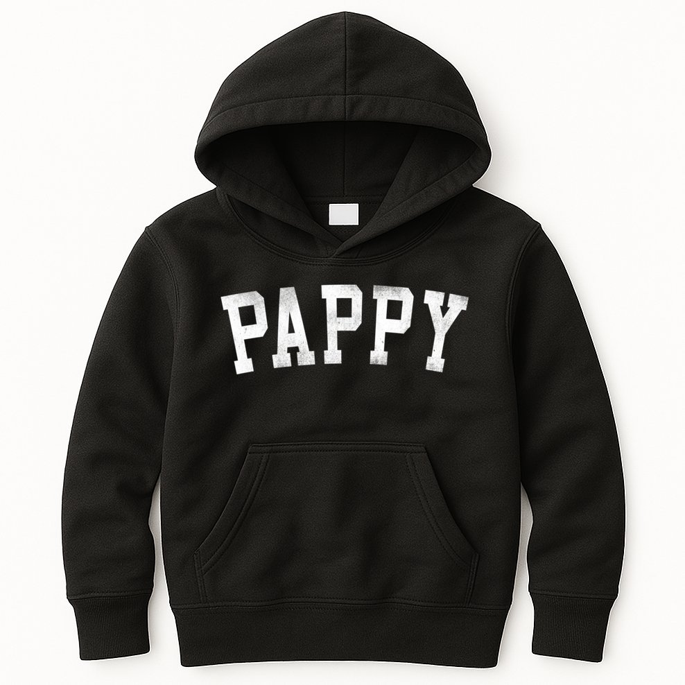 Pappy Classic Bold Font FatherS Day Pappy Kids Hoodie